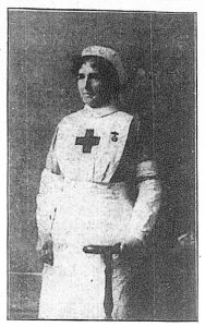 Mary Sharpe as a Red Cross nurse