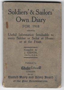 1918 Soldier's Diary cover