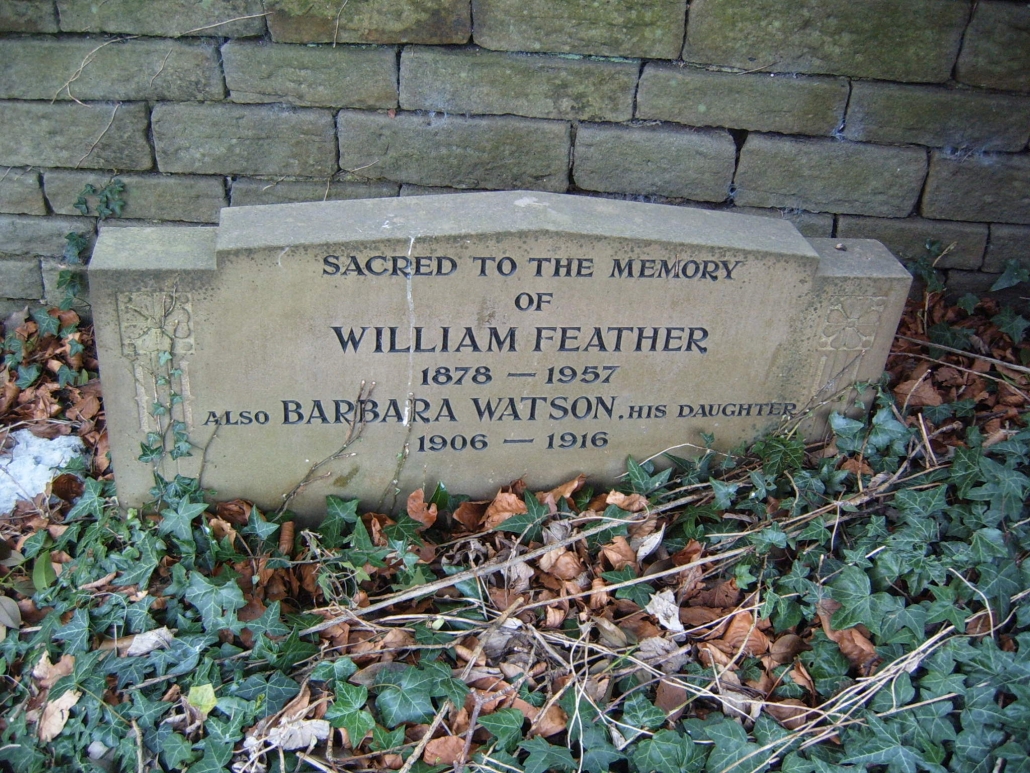 William Feather and his youngest daughter Barbara - Kildwick old graveyard