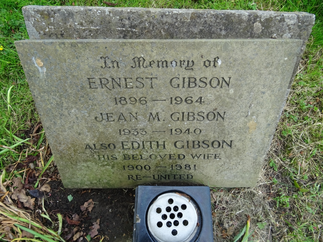 Ernest Gibson, his wife and his daughter - Howden Road cemetery, Silsden