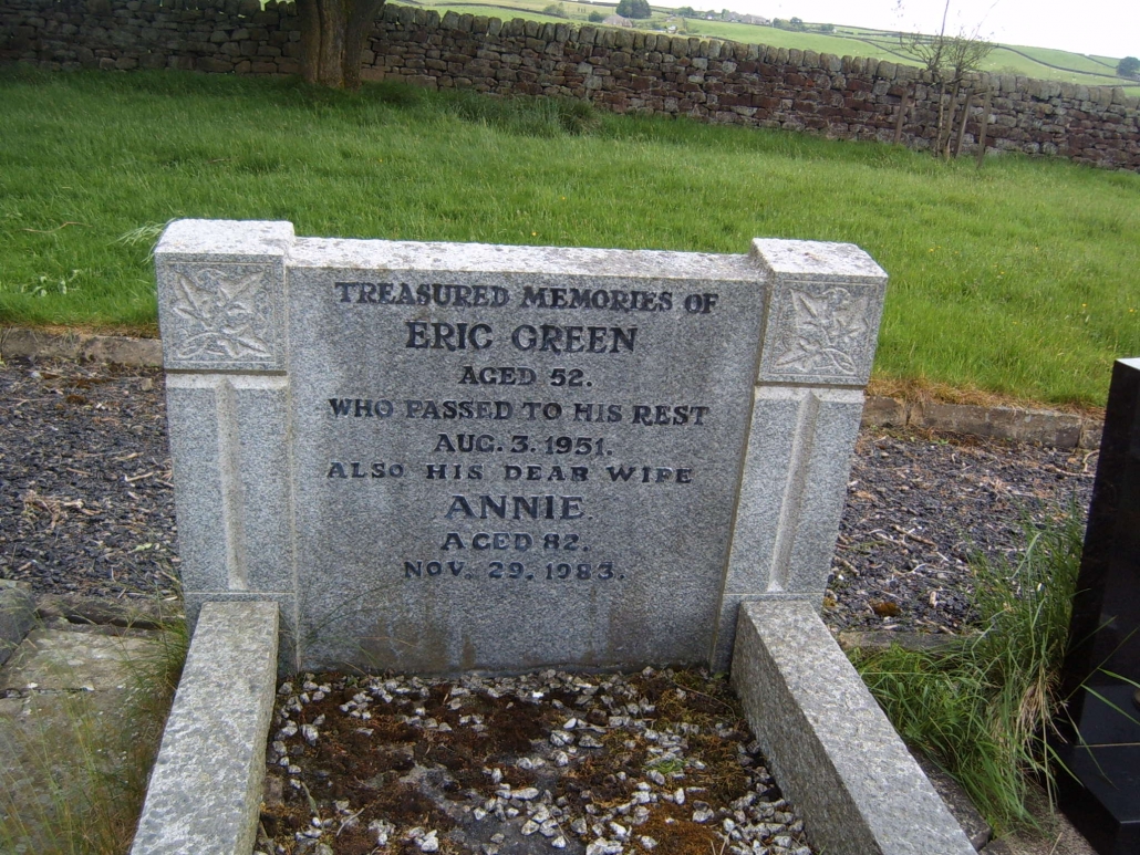 Eric Green and his wife, Annie - Cowling Free Methodist Chapel graveyard