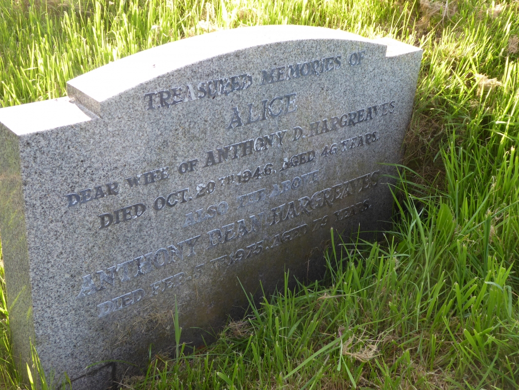 Anthony Dean Hargreaves and his 1st wife, Alice - Kildwick extension graveyard