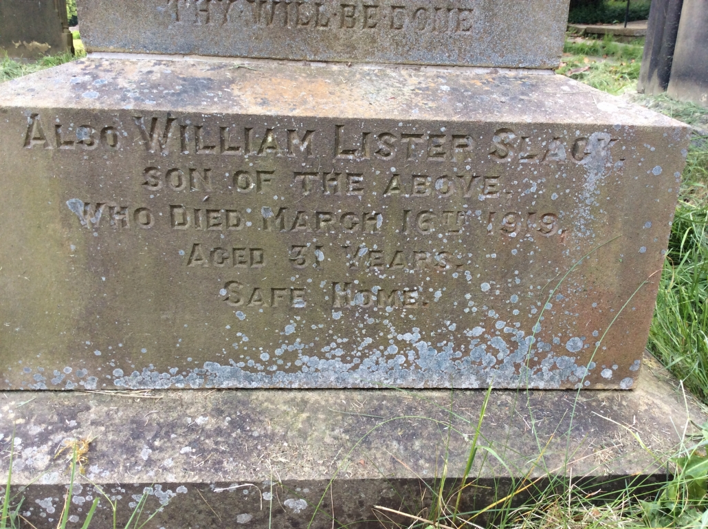 William Lister Slack (detail) - Kildwick old graveyard