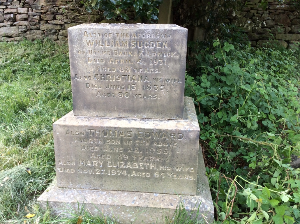 Thomas Edward and Mary Elizabeth Sugden (detail) - Kildwick new graveyard