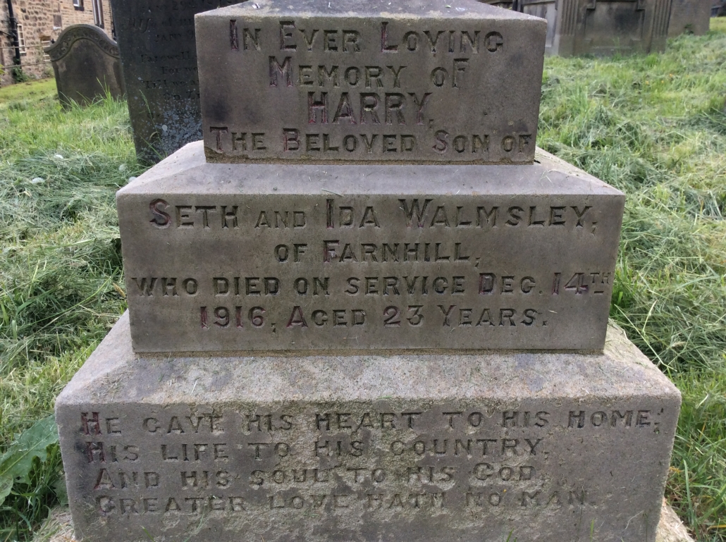 Harry Walmsley (detail) - Kildwick old graveyard