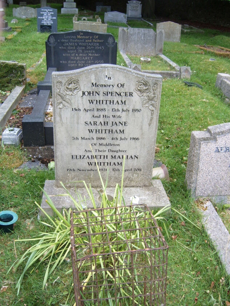 John Spencer Whitham and family - Cowling graveyard