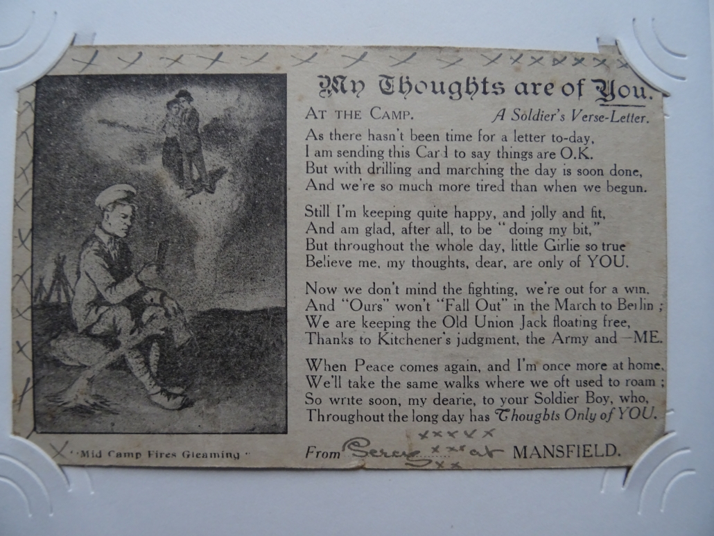 Percy Walmsley's WW1 postcard album - #72